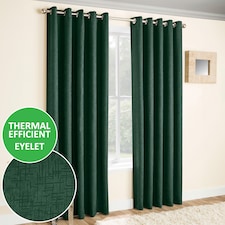 Enhanced Living Vogue Green 90 x 72 inch (229x183cm) Eyelet Thermal Noise reducing Dim Out Curtains (PAIR)