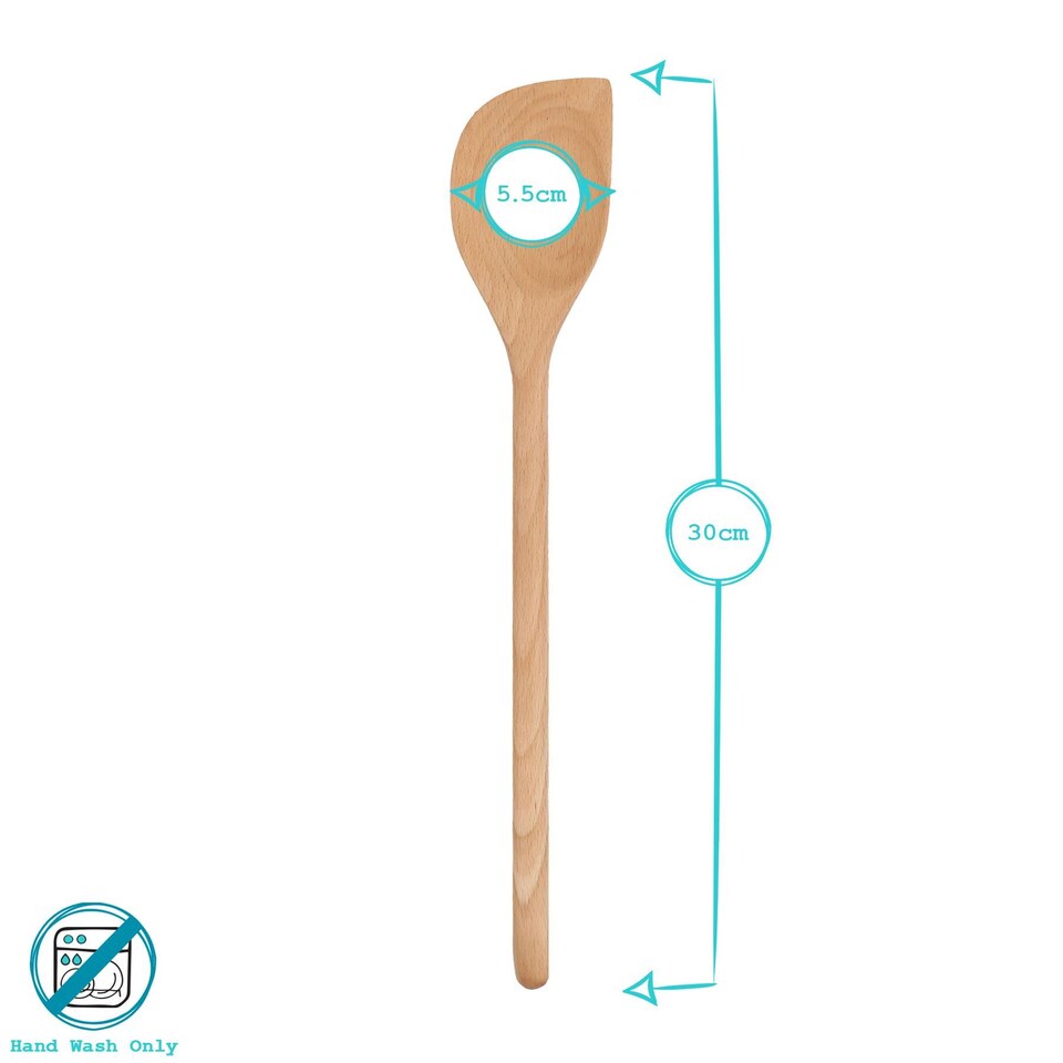 image 1 of Argon Tableware Wooden Scraper Spoons - 30cm - Pack of 3