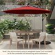 image 3 of COSTWAY 303 cm Patio Parasol Solar LED Cantilever Offset Umbrella Red