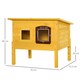 image 9 of Pawhut Wooden Cat House Pet Home Outdoor Waterproof Door Roof Shelter Garden