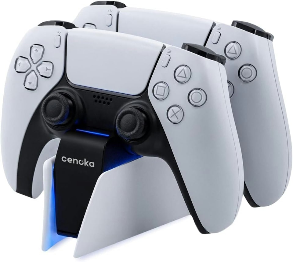 CENOKA PS5 Charging Station, 2- Controller Charging Stand, 2.5Hr Fast Charging, With Blue Ambient Light, PS5 Charger for Dual PS5 Controller