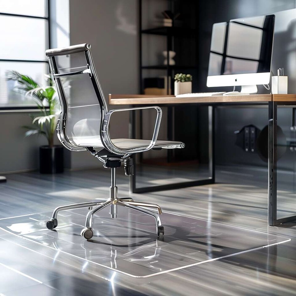 image 1 of PVC Clear Chair Mat for Hard Floors - 120x120cm