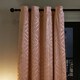 image 2 of OHS Metallic Geo Print Matte Velvet Blackout Eyelet Curtains, 46x54" - Blush Pink