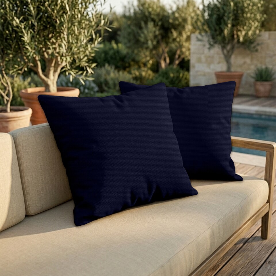 image 1 of Covers&All Sunbrella Throw Pillows Pack Of 4, Square 16 x 16, Canvas Navy