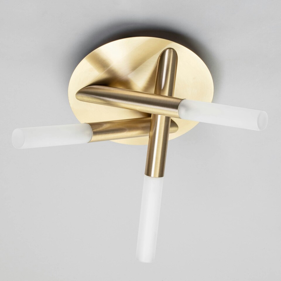 image 1 of BHS Cindy Flush Ceiling Light | Gold | Satin Brass | 1