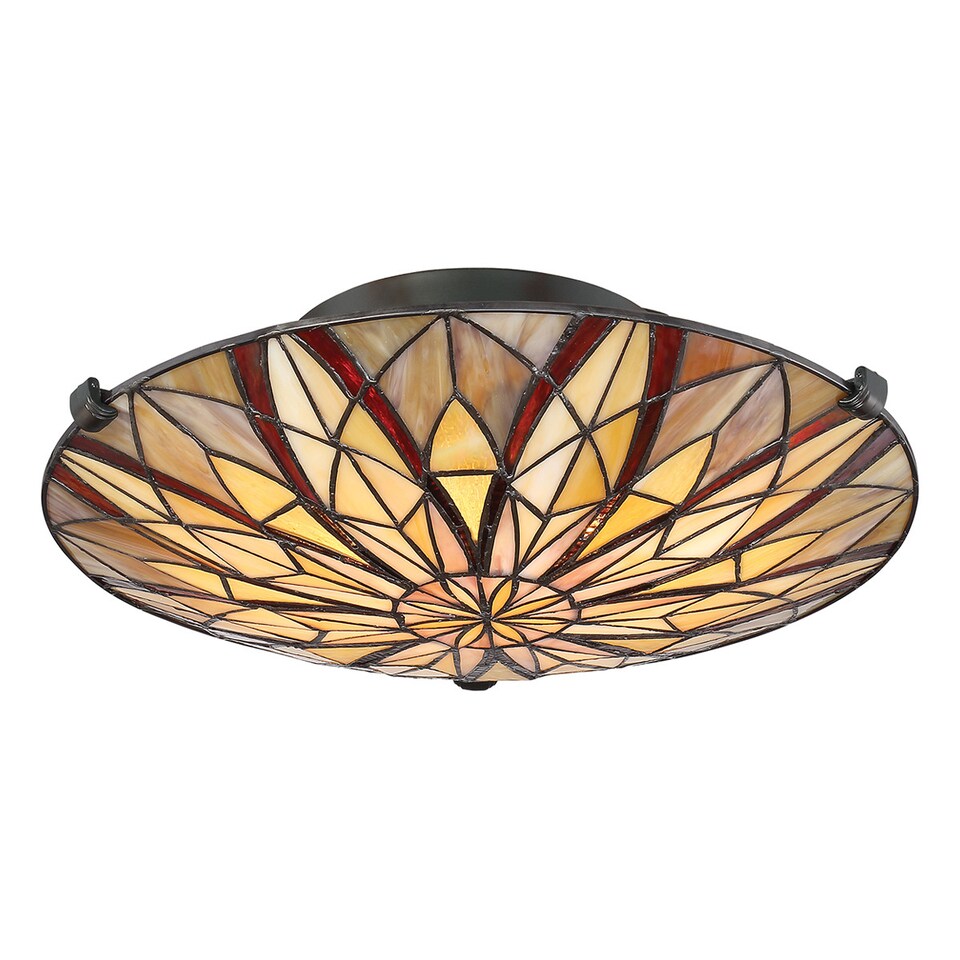image 1 of Victory Tiffany Semi-Flush, Valiant Bronze, E27