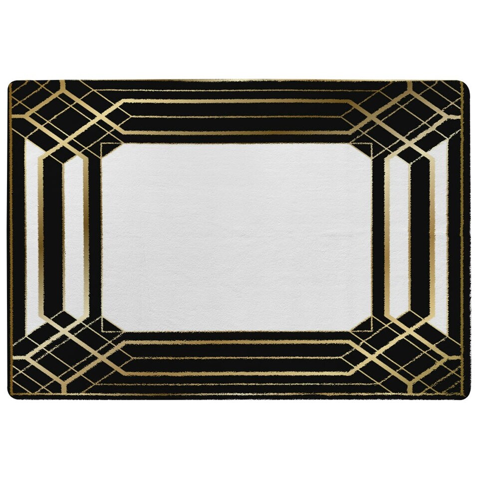 image 1 of Art Deco Black Frame (Rug) Black | Large: 140x200cm