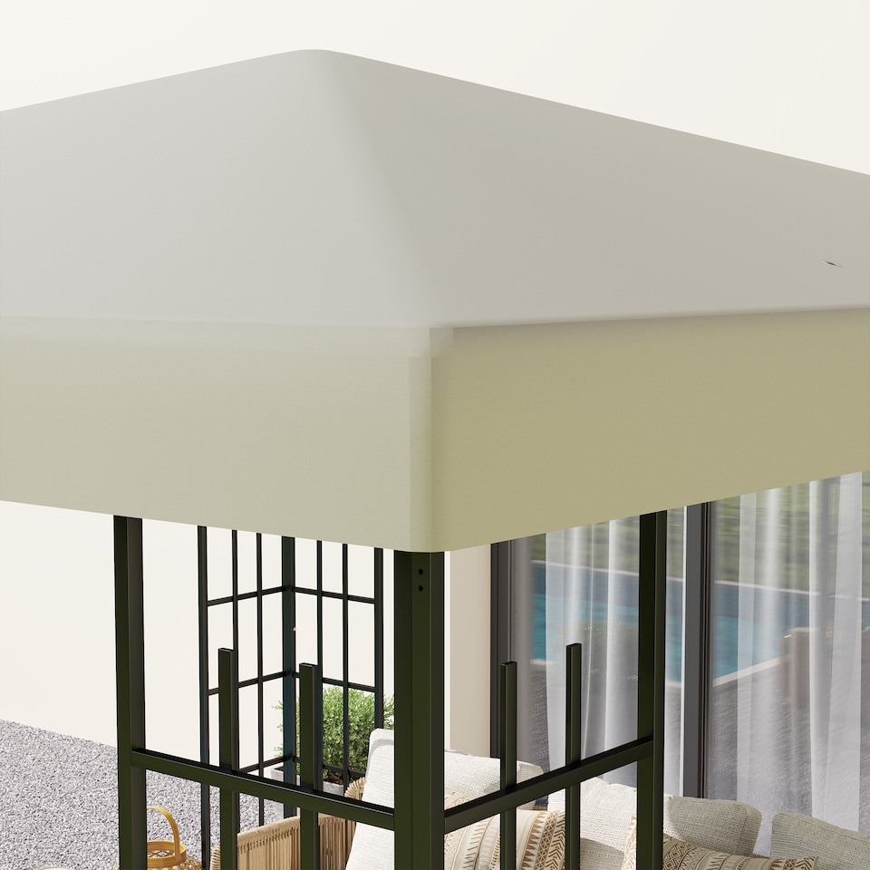 image 1 of Outsunny 3 x 3(m) Gazebo Canopy Replacement Cover, UPF30+, Cream White | Cream | Cream | 1