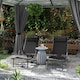 image 10 of Outsunny Set of 2 Garden Sun Loungers, Folding Chaise Lounge Chairs, Black 