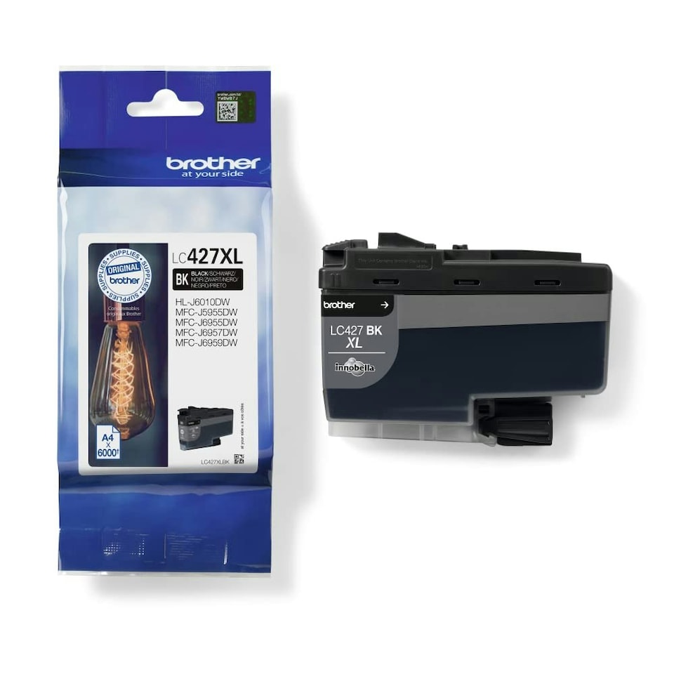 image 1 of BROTHER LC-427XLBK Inkjet Cartridge, Black, Single Pack, High Yield, Includes 1 x Inkjet Cartridge, Genuine Supplies
