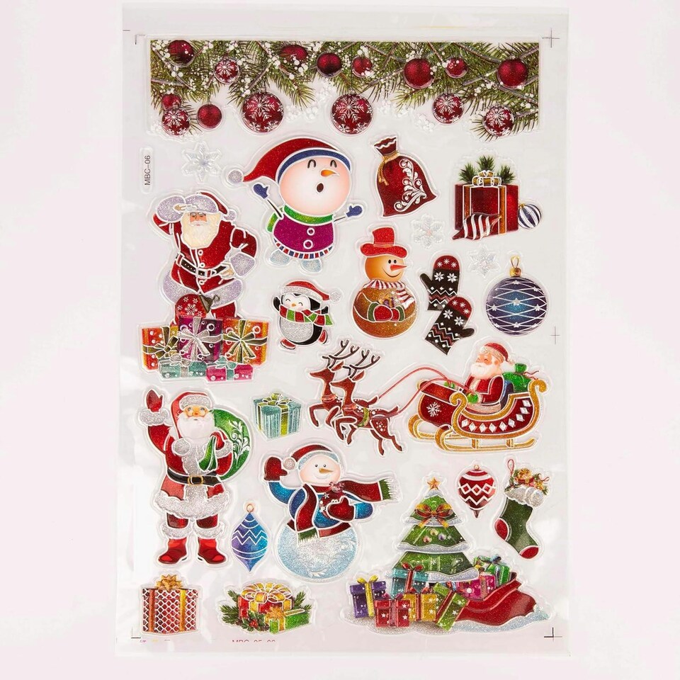 image 1 of 8 Sheets of 3D Window Stickers (216 Stickers)