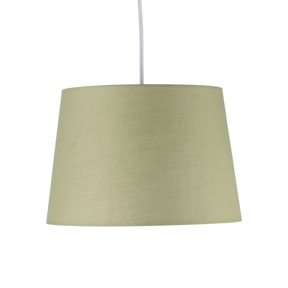 image 1 of Set of 2 Sage Green 28cm Tapered Cylinder Pendant or Lamp Shades Green