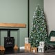 image 2 of 7ft (2.1m) Frosted Glacier Pine Snow Tipped Christmas Tree with Pinecones and 956 Tips