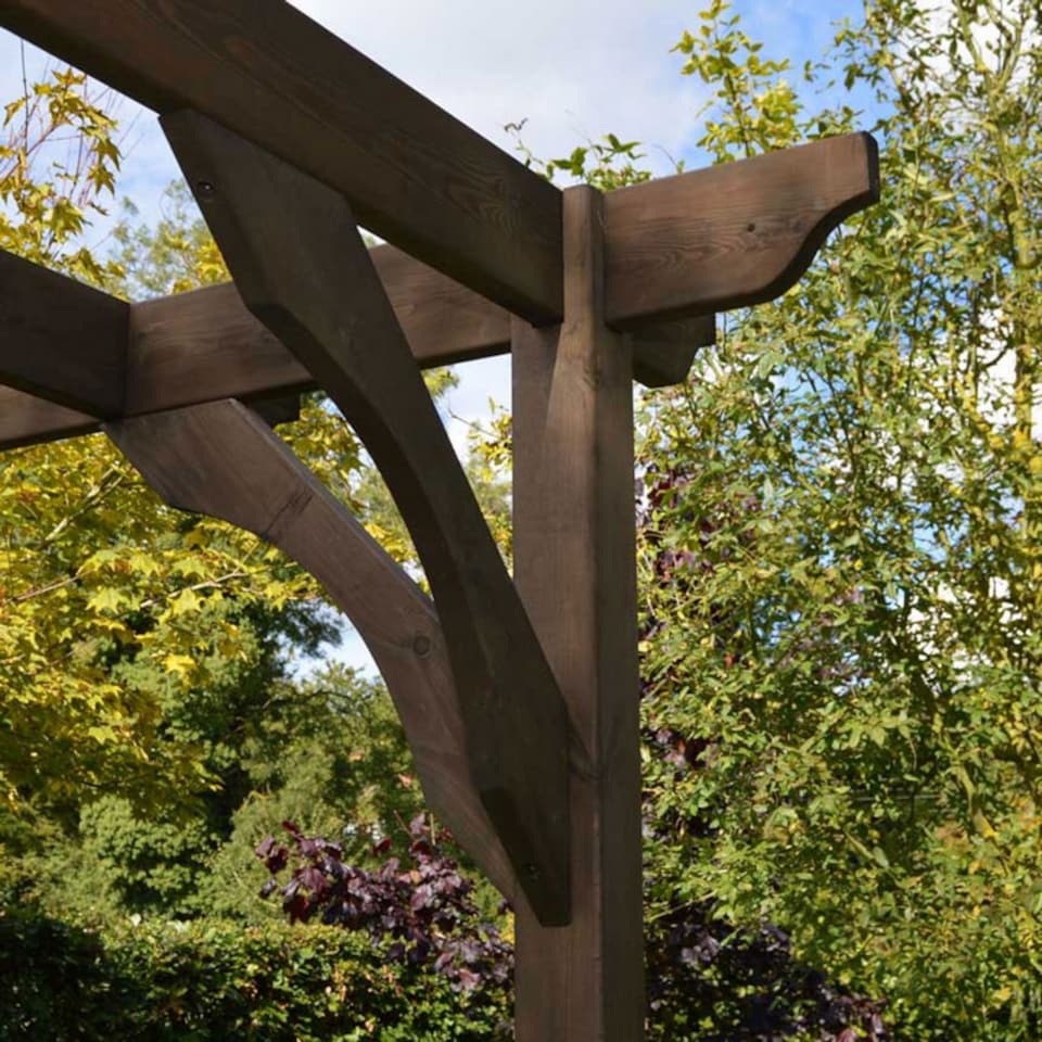 image 1 of Premium Pergola - Wood - L360 x W480 x H270 cm - Rustic Brown