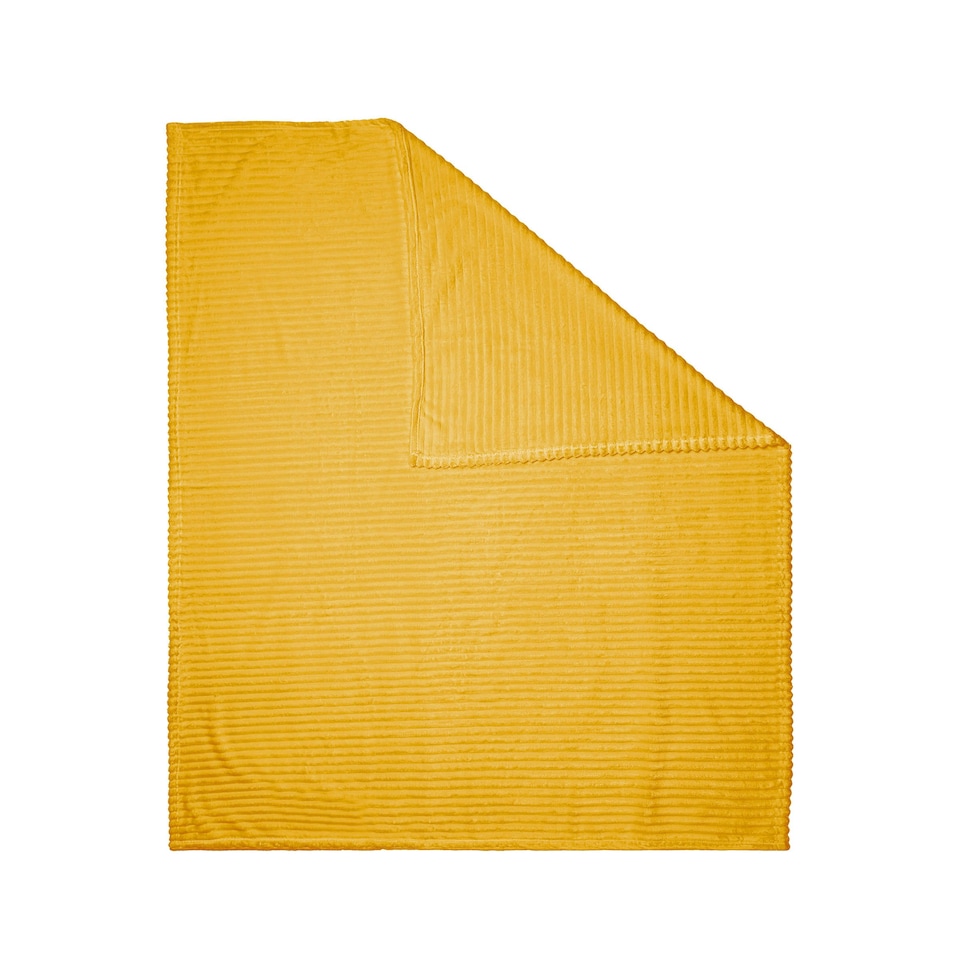image 1 of BHS Luxury Ribbon Velvet Throw, Yellow Yellow | Ochre