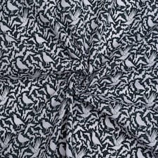 Black Printed Polycotton Fabric for Dressmaking, 112.5cm / 44" Wide - per metre