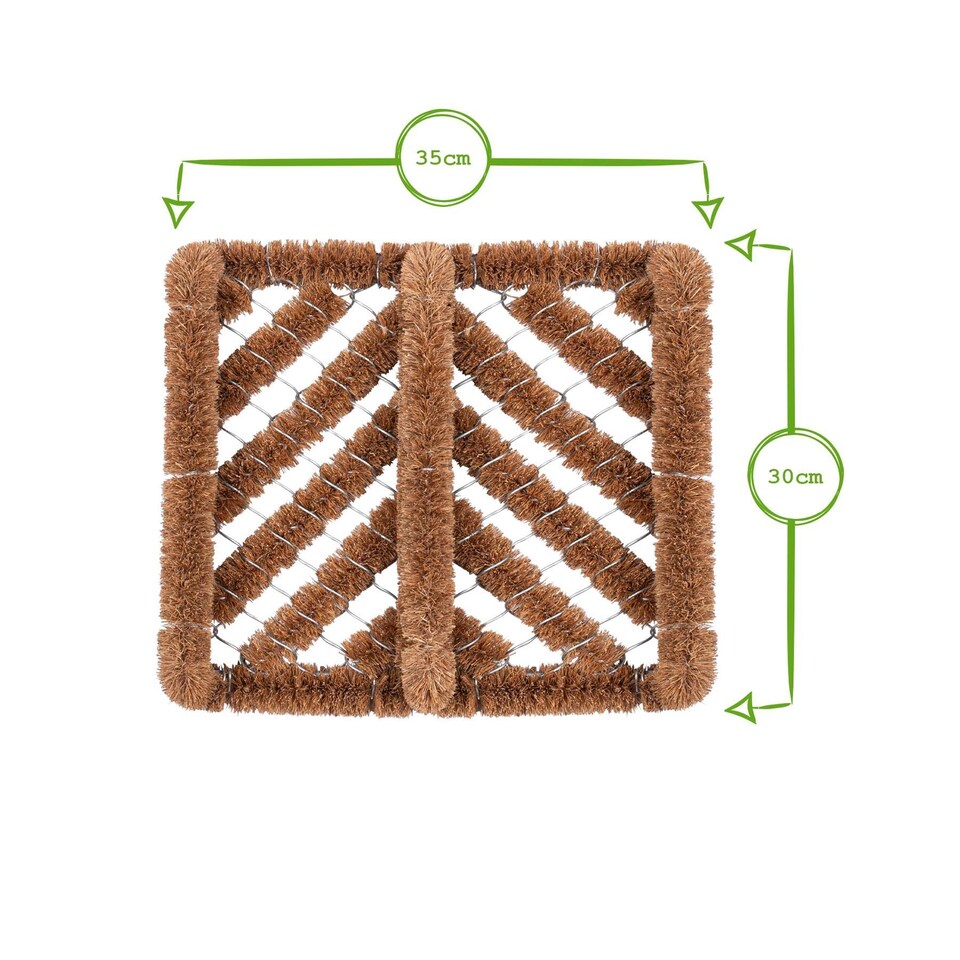 image 1 of Nicola Spring Natural Coir Scraper Door Mat - 35cm x 30cm