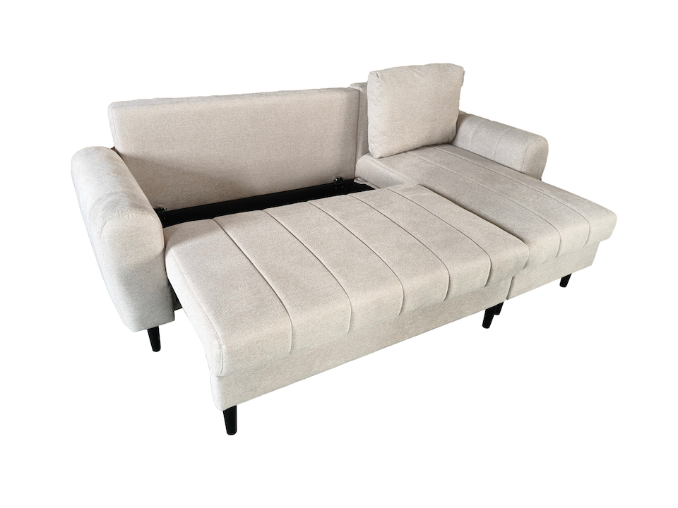 image 1 of Sienna 3 Seater Left Hand Facing Storage Sofa Bed in Grey, Silver or Beige | Cream | One Size