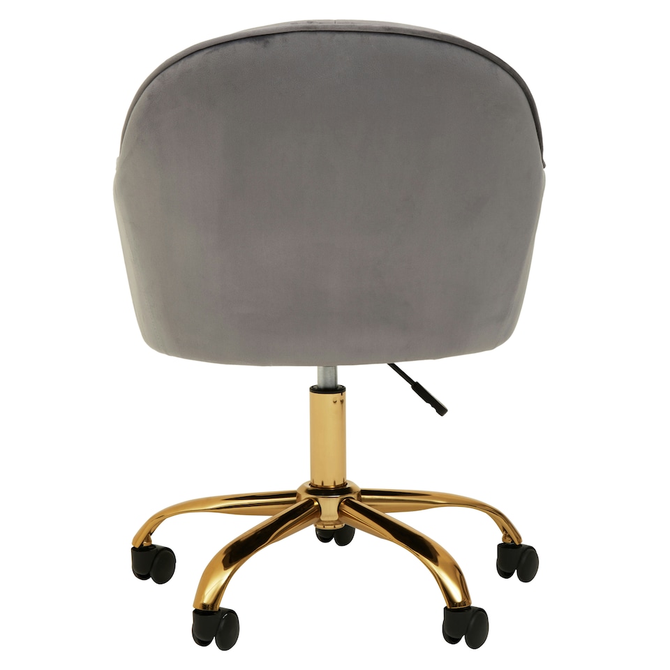 image 1 of Interiors by Premier Brent Grey Velvet And Gold Base Home Office Chair