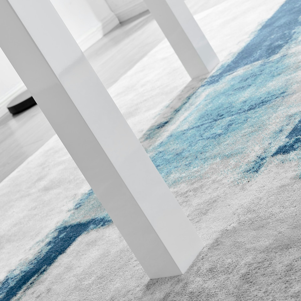 image 1 of Furniturebox Pivero White High Gloss Dining Table (4)