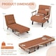 image 2 of COSTWAY Convertible Single Folding Sofa Bed Sleep Chair Brown Brown