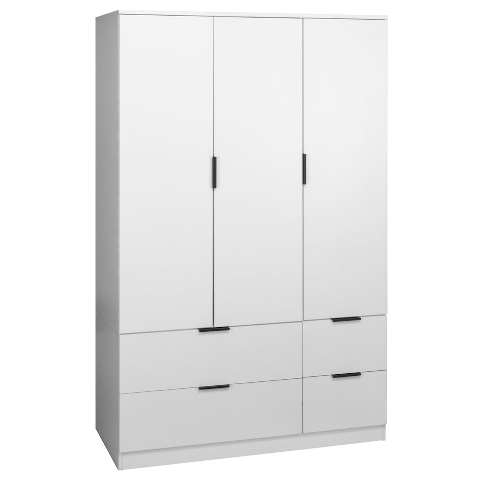 image 1 of Vida Designs Trega 3 Door 4 Drawer Wardrobe Modern Storage Unit, White