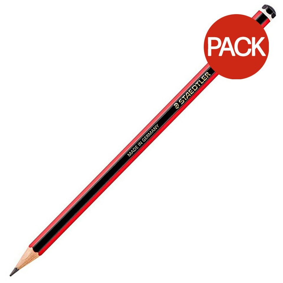 Staedtler Tradition HB Pencils (Pack of 12) - Black/Red - One Size