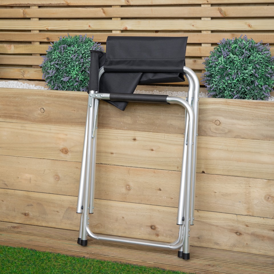 image 1 of Aluminium & Canvas Directors Garden. Camping Chair in Black