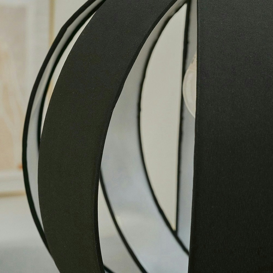 image 1 of ValueLights Black Modern Fabric Globe Ceiling Pendant Light Shade
