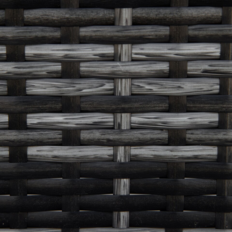 image 1 of Outsunny Rattan Footstool Wicker Ottoman with Padded Seat Cushion Outdoor Patio Furniture for Garden Poolside Living Room, 50 x 50 x 35 cm, Grey