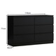image 3 of FWStyle Carlton 6 Drawer Wide 3+3 Chest Of Drawers - Matt Black
