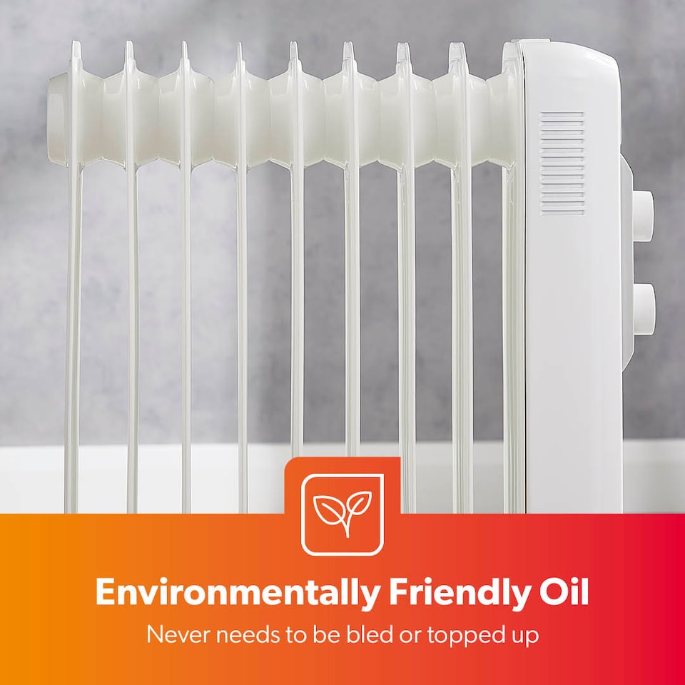 image 1 of GEEPAS Oil Filled Radiator Heater 9 Fin 2000W White