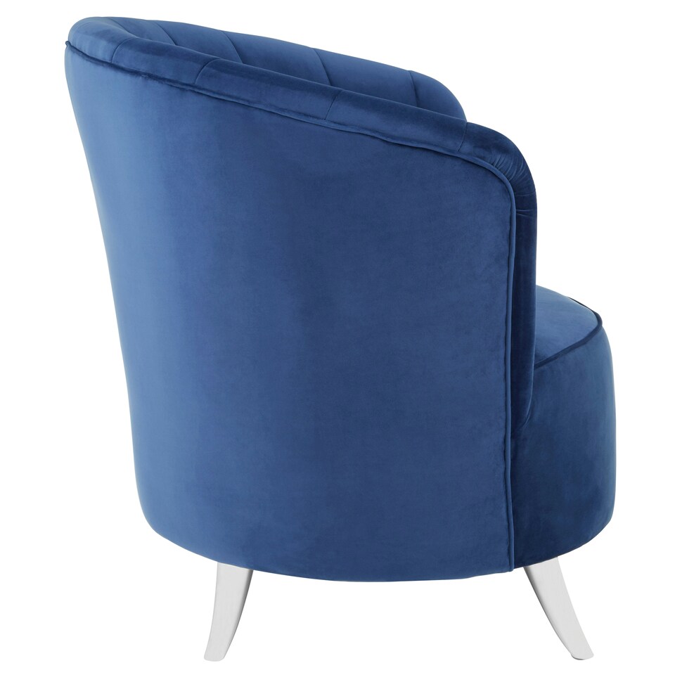 image 1 of Interiors by Premier Blue Tub Chair, Stylish Office Chair, Classy Velvet Chair, Round Velvet Upholstery Chair for Lounge