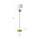 image 7 of ValueLights Christina Gold Palm Leaf Floor Lamp White Shade and Bulb