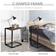 image 5 of HOMCOM C-Shape Side End Table w/ Steel Frame Wide Base for Living Room Brown