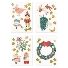 Whimsical Christmas Window Sticker Decorations