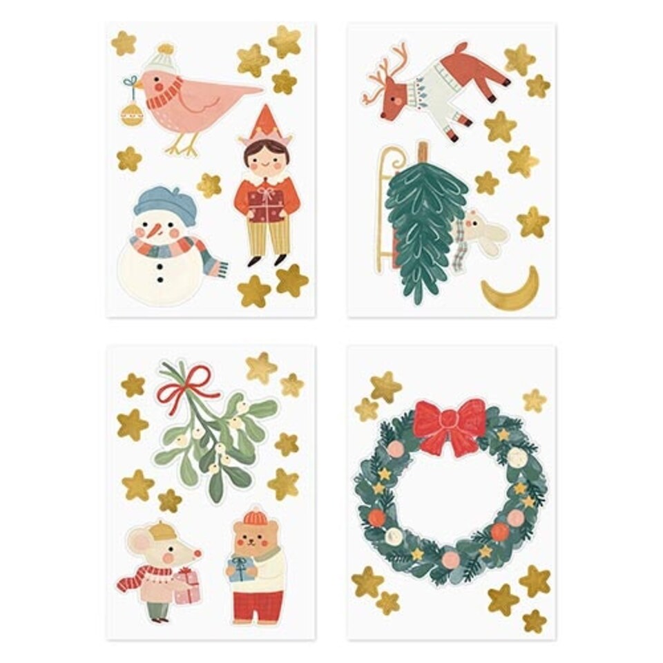 Whimsical Christmas Window Sticker Decorations