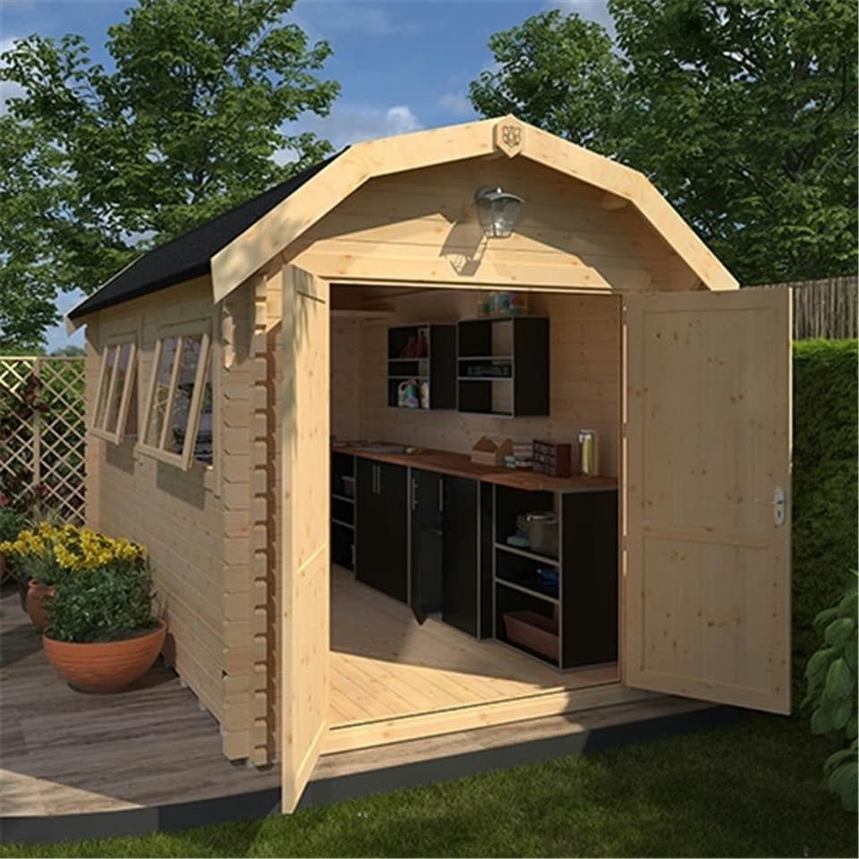 image 1 of 10ft x 8ft (2950mm x 2350mm) Horsforth "The Frankfort Plus" 44mm Log Cabin With 1 Opening Windows