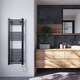 image 2 of Zennor - Black Electric Towel Rail H1200mm x W400mm Straight 400w Thermostatic