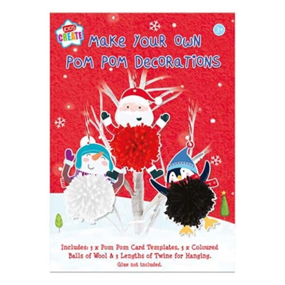 Make Your Own Pom Pom Christmas Tree Decorations DIY Kit