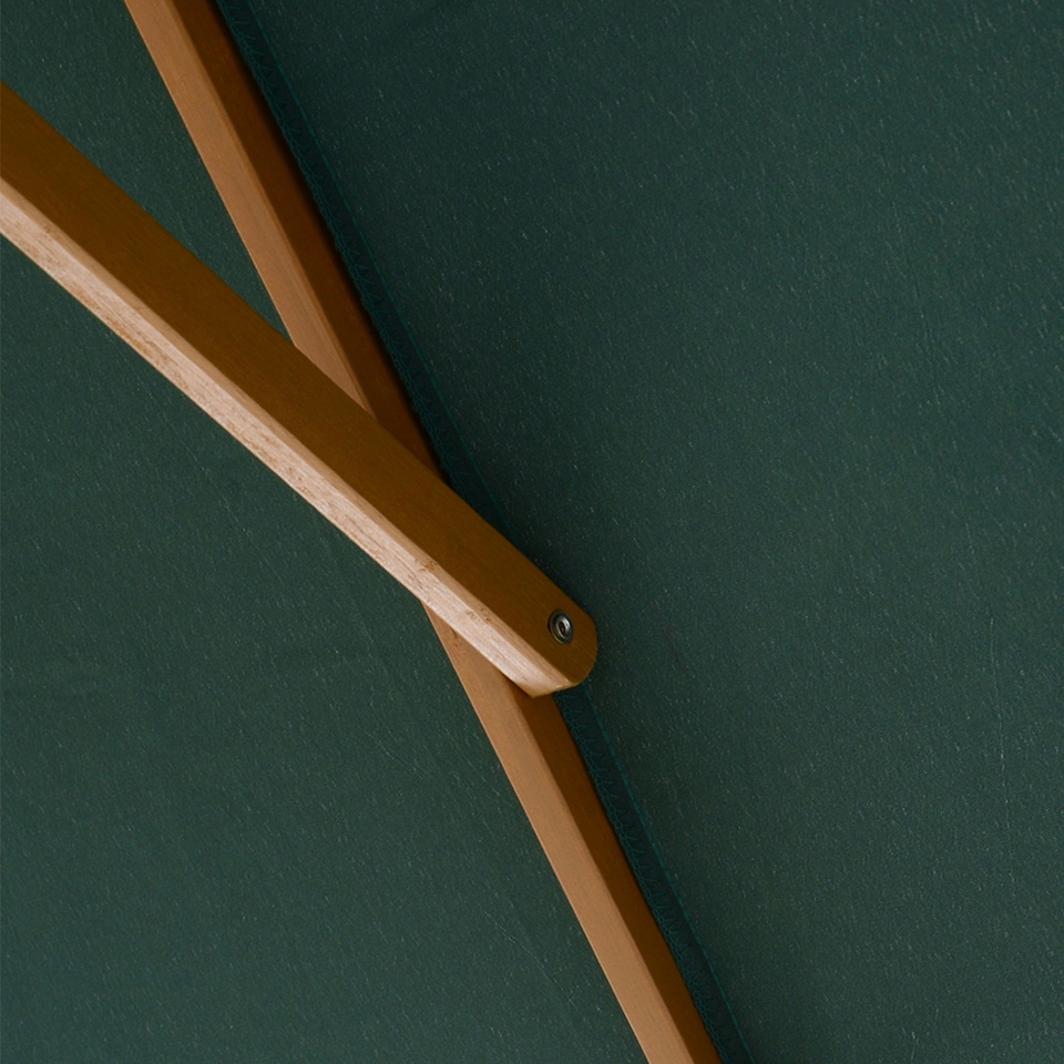 image 1 of Outsunny Wooden Garden Parasol Sun Shade Patio Umbrella Canopy Green