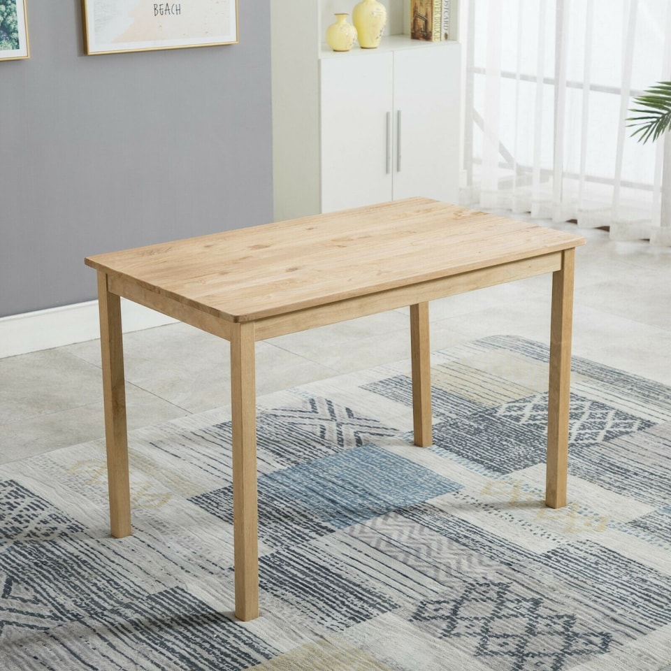 image 1 of Solid Wooden Kitchen Dining Table and 4 Chairs