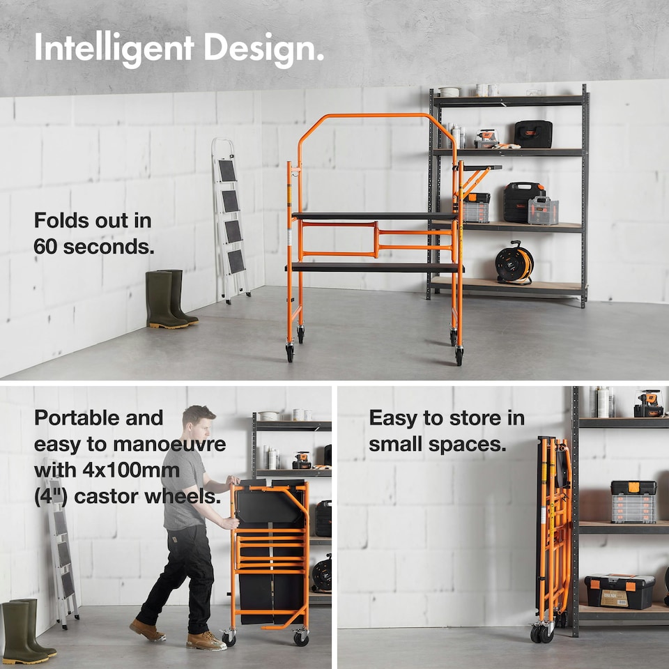 image 1 of VonHaus Mobile Work Platform with Wheels for Easy Transportation