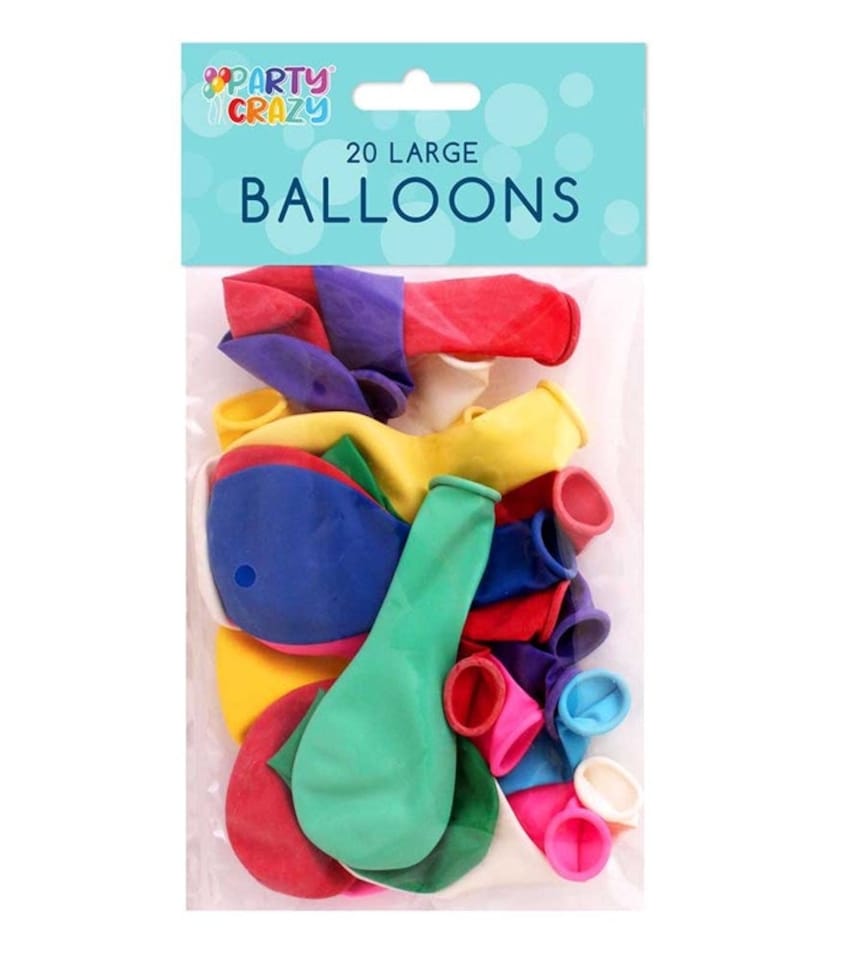 image 1 of Pack of 20 9" Assorted Colours Large Round Balloons