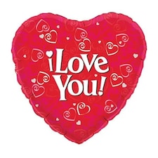 Oaktree I Love You Heart Foil Balloon - Red - One Size