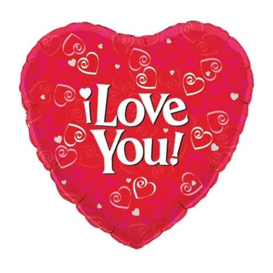 Oaktree I Love You Heart Foil Balloon - Red - One Size