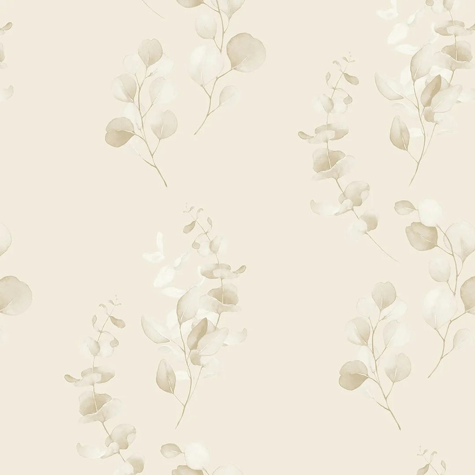 image 1 of Trailing Eucalyptus Wallpaper in Sandstone Multi