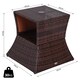 image 5 of Outsunny Rattan Outdoor Coffee Table, Wicker Garden Patio Bistro Side Table with Umbrella Hole and Storage Space for Balcony, Porch, Brown