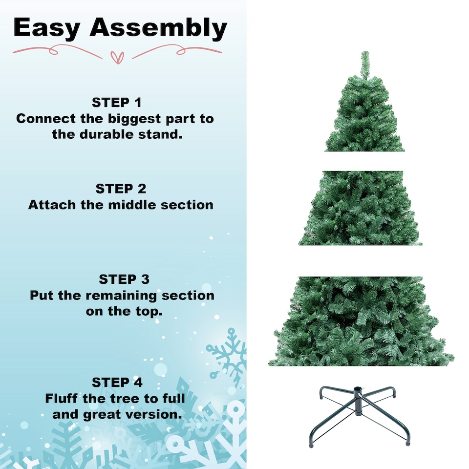 image 1 of 6FT Alaskan Pine Green Artificial Christmas Tree Bushy 550 Tips Xmas Decorations | Green | Green