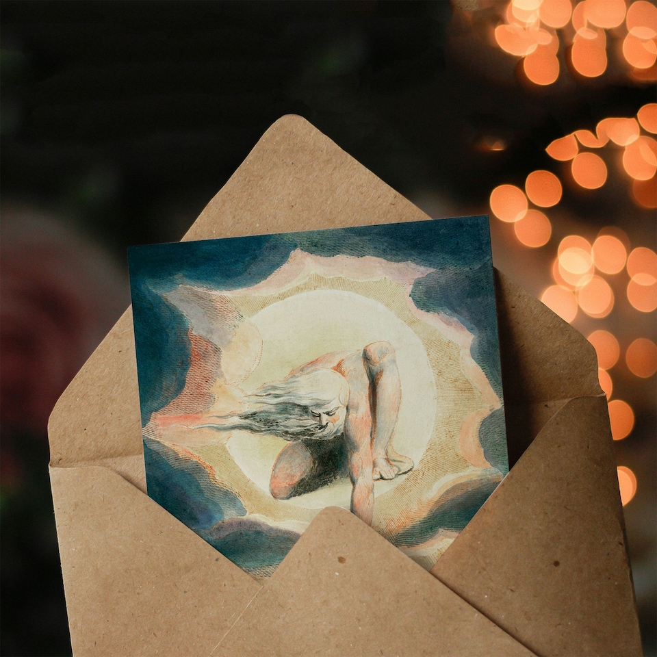 image 1 of William Blake Art Card Ancient of Days Setting Compass to Earth